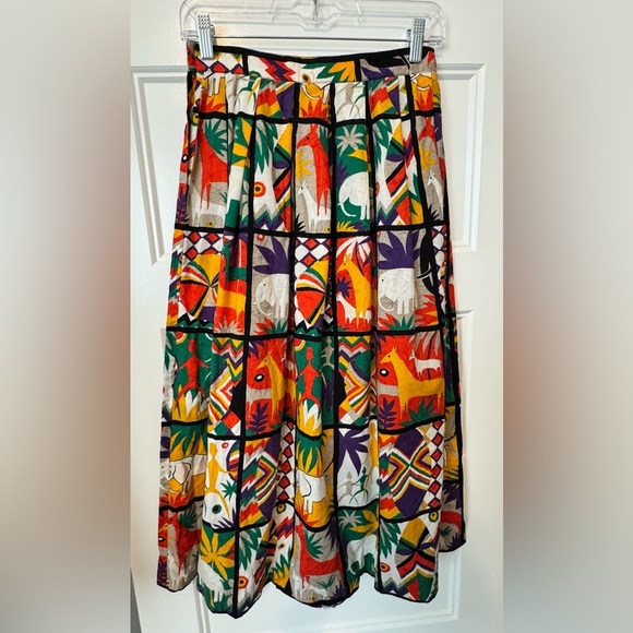 Vintage Prophecy Geometric Tribal Animal Print Skirt - Picture 1 of 9